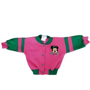Vintage Disney Minnie Mouse Snap Front Bomber Jacket Mickey's Stuff